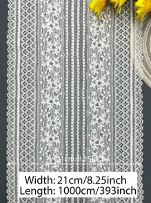 1pc Floral Embroidered DIY Webbing Lace - Black - View 6