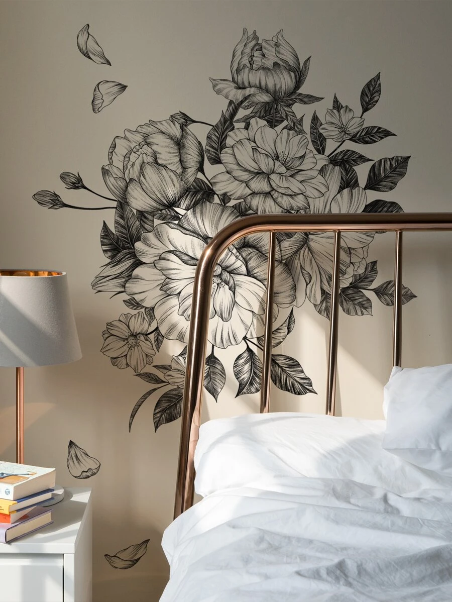 2入組花朵圖案牆貼 - 彩色 - 查看 1