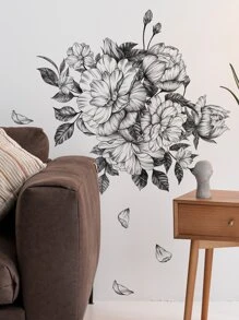 2入組花朵圖案牆貼 - 彩色 - 查看 3