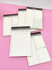 A Minimalist And Portable Planner/Notebook With 50 Sheets For Daily/Weekly Planning, To-Do Lists, Memo And Notes For Office And Study Purposes. - Black and White - View 4