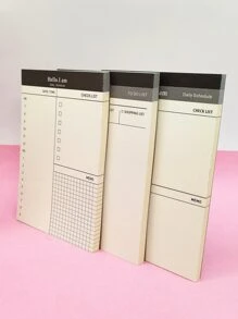 A Minimalist And Portable Planner/Notebook With 50 Sheets For Daily/Weekly Planning, To-Do Lists, Memo And Notes For Office And Study Purposes. - Black and White - View 9