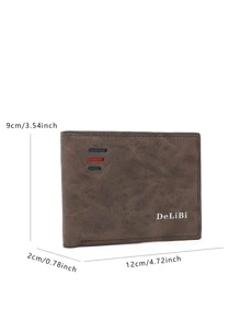 Letter Printed Short Wallet Lightweight Portable Credit Card ID Card White-Collar Workers For Female For Women Holiday For Anniversary For Birthday Gift Gift Accessories Gift - Coffee Brown - View 4