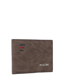 Letter Printed Short Wallet Lightweight Portable Credit Card ID Card White-Collar Workers For Female For Women Holiday For Anniversary For Birthday Gift Gift Accessories Gift - Coffee Brown - View 3