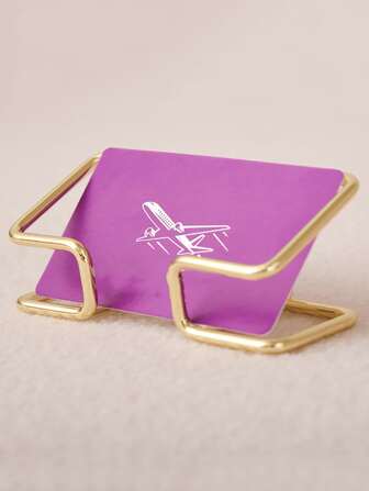 1pc Gold Iron Business Card Holder Back To School