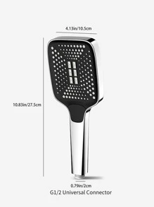 1 vòi sen tăng áp 3 chế độ bằng vật liệu ABS với tấm lớn và bề mặt mạ điện trang trí phòng tắm gia đình trang trí mùa thu phụ kiện phòng tắm - Bạc - Xem 5