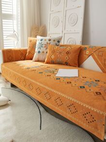 1pc Geometric Pattern Sofa Towel - Ginger - View 6