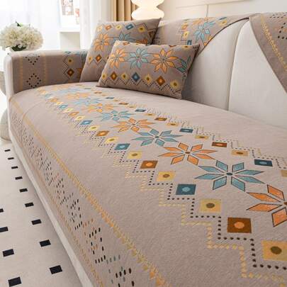 1 chiếc khăn sofa họa tiết hình học