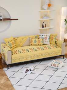 1入組幾何樣式沙發巾 - 黃色 - 查看 8