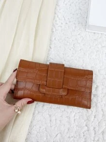 Ví da cá sấu gập đôi thời trang dành cho nữ công sở hiện đại mỏng di động đa năng dung lượng lớn thẻ tín dụng có khóa kéo đựng tiền mặt kinh doanh giản dị hoàn hảo cho trường học công sở đi làm kinh doanh ngày nhà giáo trở lại trường ngày lễ kỷ niệm ngày sinh nhật làm quà tặng vào ngày lễ tình nhân phụ nữ phụ nữ công nhân viên chức túi sinh viên đại học đồ dùng học tập cho trường ký túc xá & trở lại trường cho phụ nữ ví ví dài ví ví dài - màu nâu - Xem 2