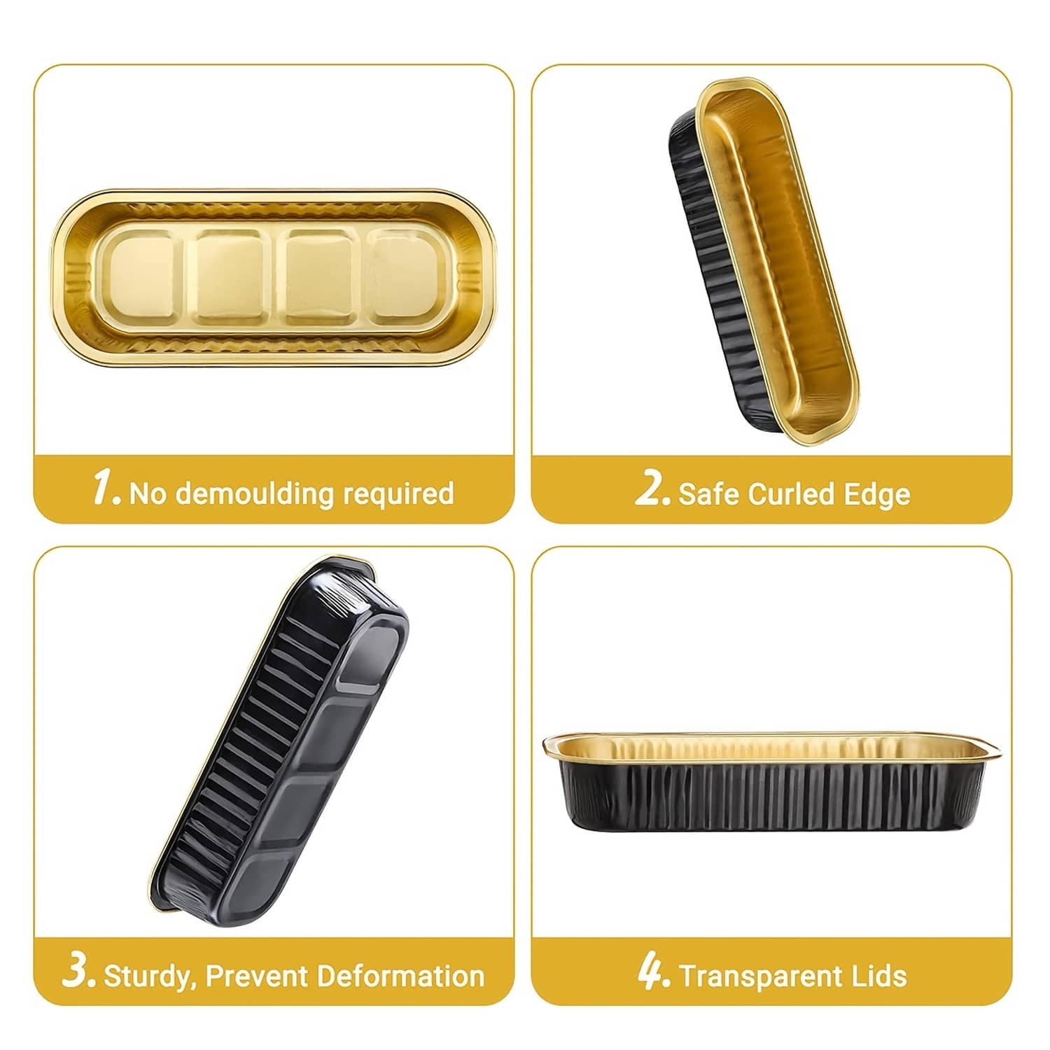 20 Pcs Black Mini Loaf Pans with Lids and Cupcake Liners with Lids