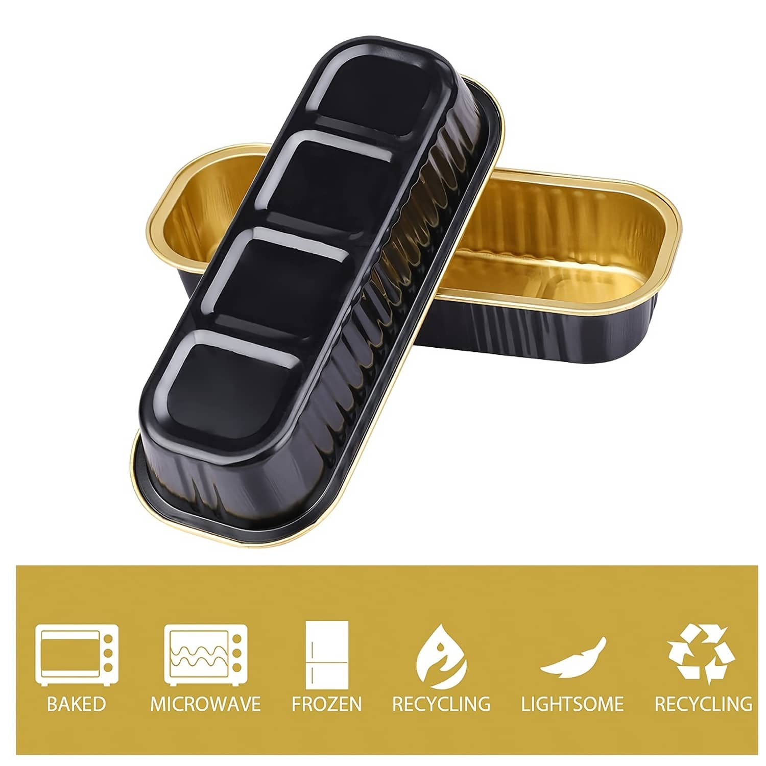 20 Pcs Black Mini Loaf Pans with Lids and Cupcake Liners with Lids