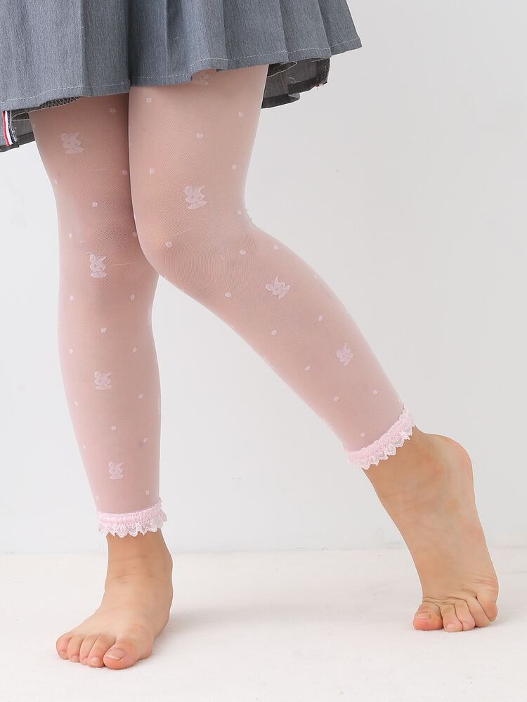 Chicas 1 par Medias conejo - Rosa - Añade 6