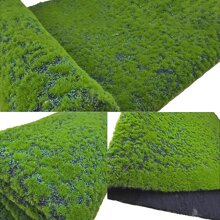 仿真苔蘚草地草花園假草皮綠草地地墊地毯家庭裝飾用品牆DIY花材料微景觀配件牆背景 - 綠色 - 查看 1