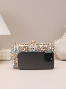 Long lanh lấp lánh, sáng bóng quyến rũ, thanh lịch, tinh tế Túi ly hợp buổi tối trang trí bằng đá mini, thích hợp cho túi đựng bữa tối, túi buổi tối cho cô gái tiệc tùng, phụ nữ, dành cho nữ Hoàn hảo cho bữa tiệc, đám cưới, vũ hội, bữa tối/tiệc, cho món quà tốt nhất cho phụ nữ - Rượu sâm banh - Xem 3