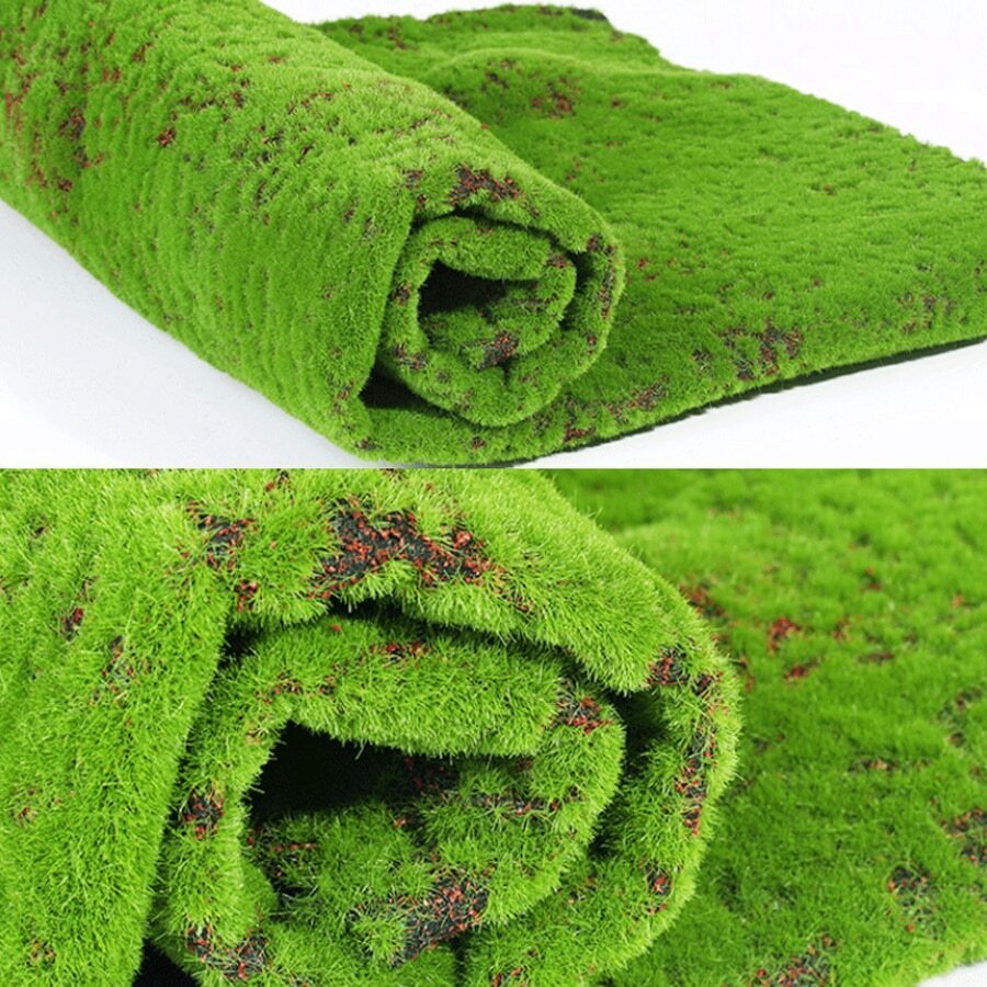 仿真苔蘚草地草花園假草皮綠草地地墊地毯家庭裝飾用品牆DIY花材料微景觀配件牆背景 - 綠色 - 查看 1