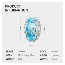 耀眼青金石釘珠,S925純銀圓形吊墜吊墜 - 彩色 - 查看 4