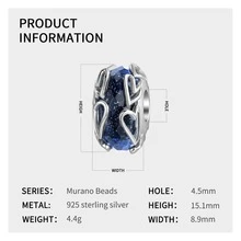 耀眼青金石釘珠,S925純銀圓形吊墜吊墜 - 彩色 - 查看 5