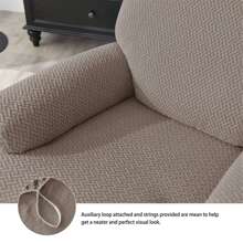 1PC Split Jacquard Recliner Cover Elastic Single Sofa Covers Stretch Spandex Couch Slipcovers Armchair Case Solid Color - Khaki - View 7