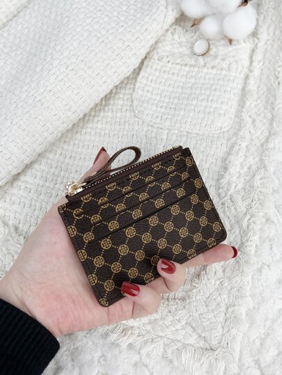 محفظة سحاب حامل بطاقات صغيرة متطرفة رقيقة جداً ذات طباعة جلد تمساح بنقشة حجرية من جلد مصنع محفظة نسائية بسيطة للاستخدام اليومي ل- 6 بطاقات، محفظة بطاقات وأعمال وبطاقات ائتمان