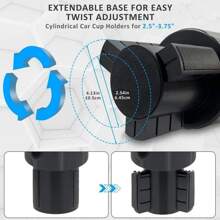 1 Xe Ô Tô Cốc Xòe Đen Khe Cắm Chữ U Đế Có Thể Điều Chỉnh Đa Chức Năng Ô Tô Cốc Cho Hầu Hết Các Ly Dung Tích Lớn ( 4.11-4.44 ) - màu đen - Xem 6