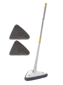 1入組手掌可水洗三角形拖把擦拭玻璃地面清潔家用多功能拖把布 - 灰色 - 查看 4