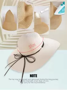 Sombrero de paja con diseño de lazo