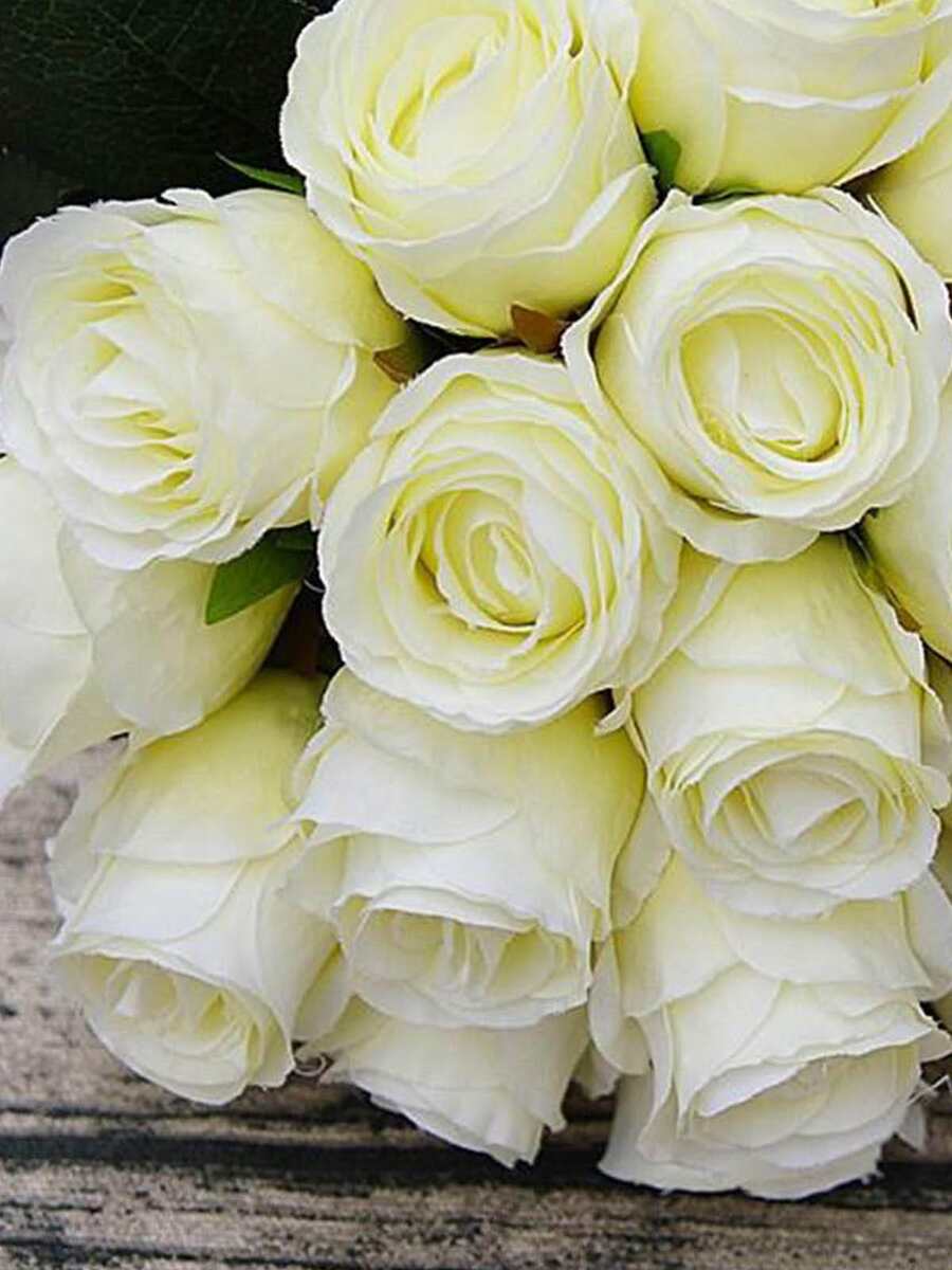 18 Heads/Bunch Fake Rose Hand Artificial Silk Flower For Wedding Home ...