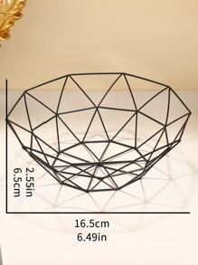 1 件装轻奢现代简约镂空装饰收纳水果篮圣诞礼物 - 黑色 - 查看 2