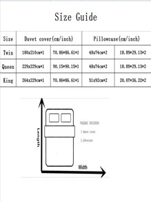 3入組簡約白色鈕扣床上用品套裝（1件套被套和2個枕套） - 藍色 - 查看 8