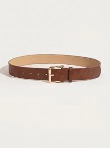 Cinturón con hebilla cuadrada - Marrón - Ver 2