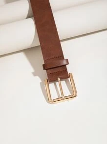Cinturón con hebilla cuadrada - Marrón - Ver 3