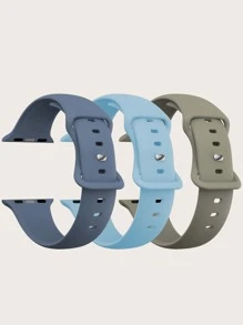 3 件男女通用经典双扣柔软防水腕带运动表带兼容 Apple Watch 44MM/45MM/49MM/38MM/40MM/41MM/42MM，兼容 Apple Watch Series Ultra/SE/8/7/6/5/4/3/2/1/Apple Watch 表带/Apple Watch 表壳，可作为学生返校礼物 - 彩色 - 查看 1
