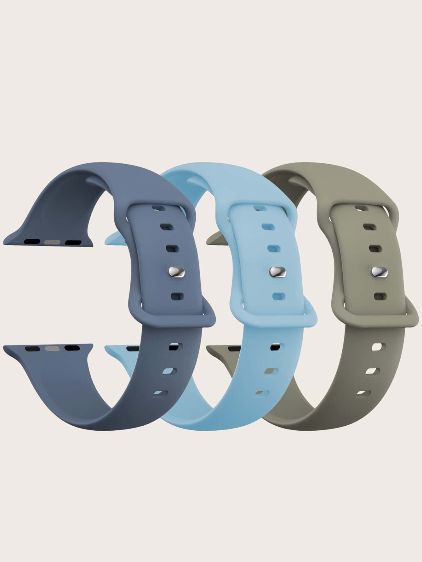 3 件男女通用经典双扣柔软防水腕带运动表带兼容 Apple Watch 44MM/45MM/49MM/38MM/40MM/41MM/42MM，兼容 Apple Watch Series Ultra/SE/8/7/6/5/4/3/2/1/Apple Watch 表带/Apple Watch 表壳，可作为学生返校礼物 - 彩色 - 查看 1