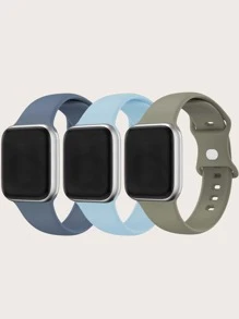 3 件男女通用经典双扣柔软防水腕带运动表带兼容 Apple Watch 44MM/45MM/49MM/38MM/40MM/41MM/42MM，兼容 Apple Watch Series Ultra/SE/8/7/6/5/4/3/2/1/Apple Watch 表带/Apple Watch 表壳，可作为学生返校礼物 - 彩色 - 查看 2