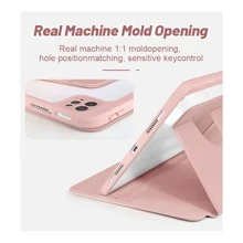 360 度旋转兼容 iPad Pro 1/2/3/4/5/6th Gen 11/12.9 英寸 Air4/5th 10th Gen 10.9 英寸 iPad 7/8/9th 10.2 英寸 iPad Air1/2 iPad 5/6th Gen 9.7 英寸保护套三折保护壳 - 灰色 - 查看 5