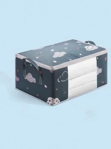 3 件装卡通图案被子收纳盒衣服裤子鞋子牛仔裤靴子裙子 - 藏蓝色 - 查看 2