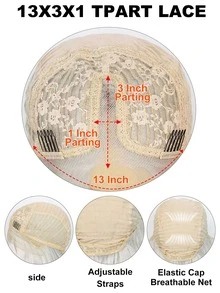 13*1 T-Part Lace Long Curly Synthetic Wig - White - View 9