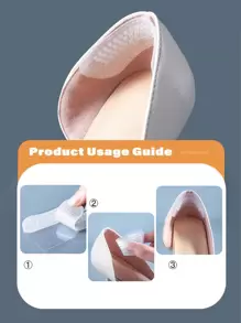 2入組矽膠腳跟貼,男女適用的抗滑腳底墊,防滑墊,腳跟護理保護套 - 無色 - 查看 5