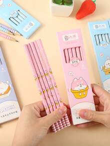 6支裝隨機包裝卡通HB學生書寫鉛筆 - 彩色 - 查看 3