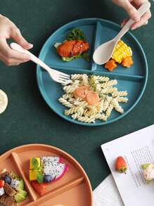 1入組加厚北歐風素色科學餐分盤 - 橘色 - 查看 8