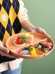 1入組加厚北歐風素色科學餐分盤 - 橘色 - 查看 7