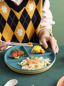 1入組加厚北歐風素色科學餐分盤 - 橘色 - 查看 4