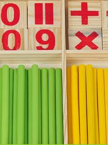 Number Symbol Game Stick, Wooden Math Toys For Kids, Montessori Educational Learning Puzzle, Number Counting Sticks, Kindergarten Mathematics Teaching Aids - Multicolor - View 7