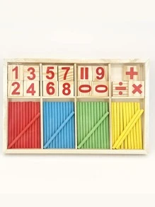 Number Symbol Game Stick, Wooden Math Toys For Kids, Montessori Educational Learning Puzzle, Number Counting Sticks, Kindergarten Mathematics Teaching Aids - Multicolor - View 11