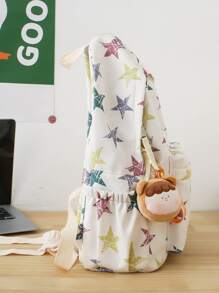 Dedoo Phong cách Học viện Của phụ nữ Tươi Phong cách Năm Điểm Ngôi sao Dung lượng lớn Đa Túi Chống thấm Nylon Ba lô ( Không có Vật rủ xuống ) - Nhiều màu - Xem 3