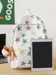 Dedoo Phong cách Học viện Của phụ nữ Tươi Phong cách Năm Điểm Ngôi sao Dung lượng lớn Đa Túi Chống thấm Nylon Ba lô ( Không có Vật rủ xuống ) - Nhiều màu - Xem 2