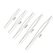 5pcs Big Eye Curved Beading Needles Central Opening Stainless Steel Tool Pins For DIY Beads Threading String Cord Jewelry Making