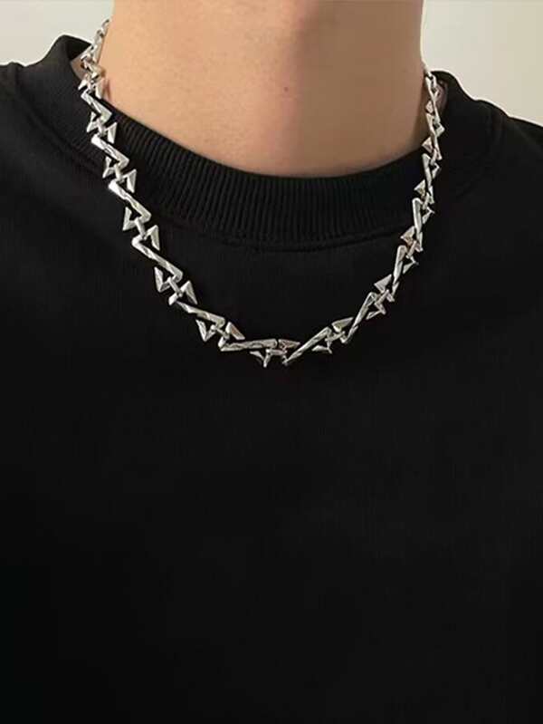 1pc Hip-hop Style Splice Couple Necklace For Festival & Birthday Gift Accessory