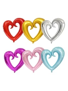 Mtrong Te 2 件 36 英寸大号金粉色红色钩心铝箔气球生日快乐派对婚礼装饰氦气球，圣诞节 - 銀色 - 查看 4