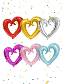 Mtrong Te 2 件 36 英寸大号金粉色红色钩心铝箔气球生日快乐派对婚礼装饰氦气球，圣诞节 - 銀色 - 查看 5